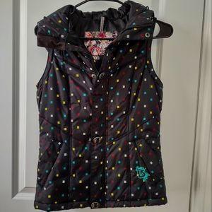 Burton dryride vest XS black hooded insulated